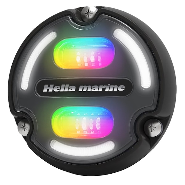 Hella Marine A2 RGB Underwater Light - 3000 Lumens - Black Housing - Charcoal Lens w/Edge Light 016148-001 - main